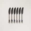 SET X 6 TENEDORES PLUME NEGRO MATE 16 CM