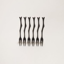 SET X 6 TENEDORES PINCER NEGRO MATE 12,5 CM