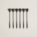 Set X 6 Cucharas De Acero Negro Dise—O Corazon 18C