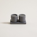 SET X 2 ESPECIEROS DE ACERO IMANTADOS GRIS MATE 14