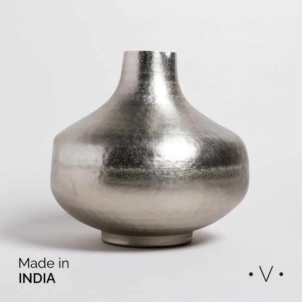 JARRON BHIMA PLATA 33X31,5 CM VASSA HOME