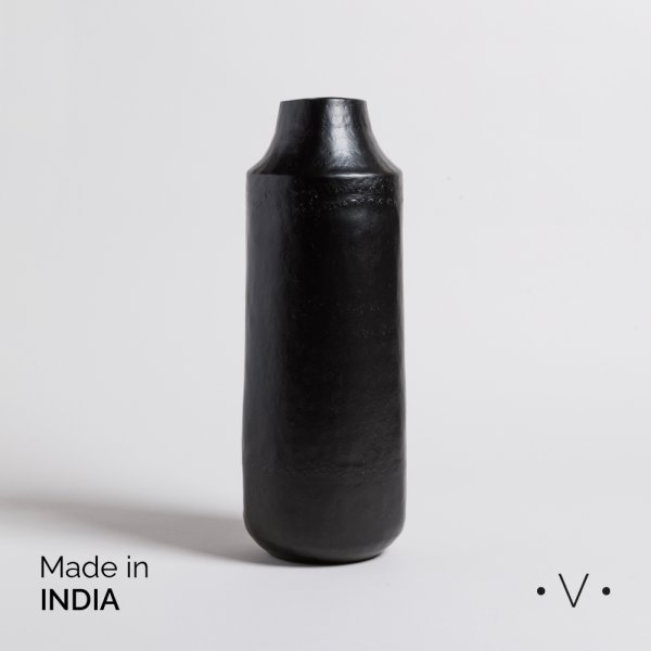 Jarron Bhima Negro 15X36 Cm Vassa Home