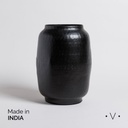 JARRON BHIMA NEGRO 23X33 CM VASSA HOME