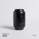 Jarron Bhima Negro 16,5X26 Cm Vassa Home