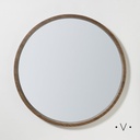 ESPEJO REDONDO GRANDE DARK WOOD 80 CM VASSA HOME