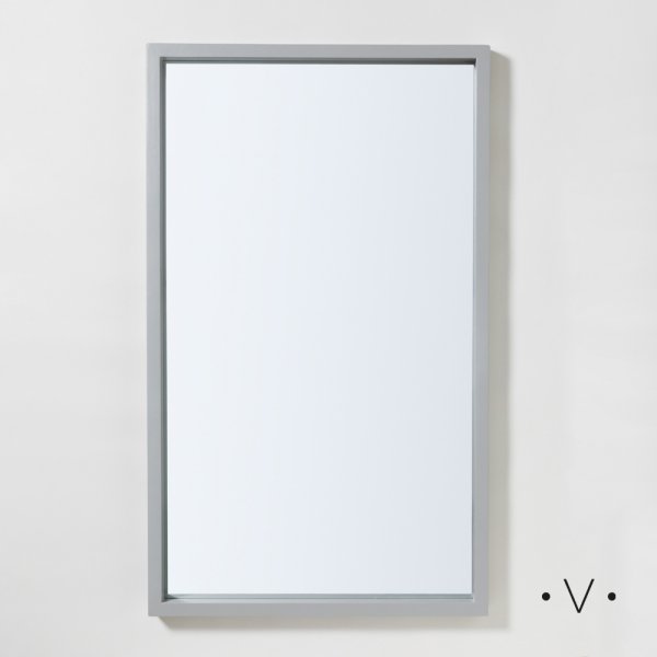 Espejo Rectangular Grey Wood 100X60 Cm Vassa Home