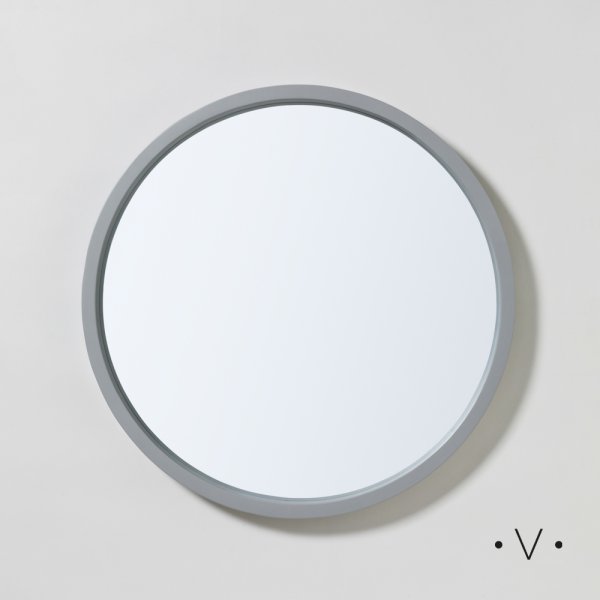 [4113416] Espejo Redondo Chico Grey Wood 60 Cm Vassa Home