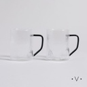 Set X 2 Mugs De Borosilicato Con Mango Negro 360 Ml Vassa Home