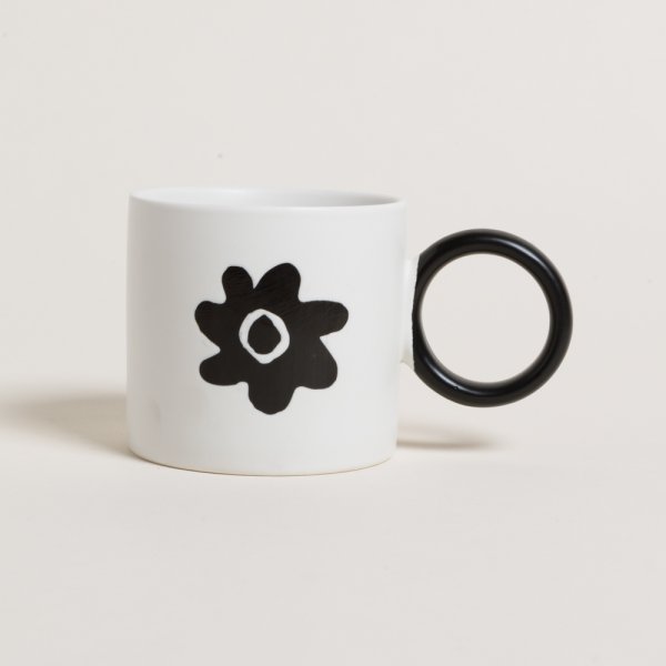MUG DE PORCELANA FLORAL 350 ML