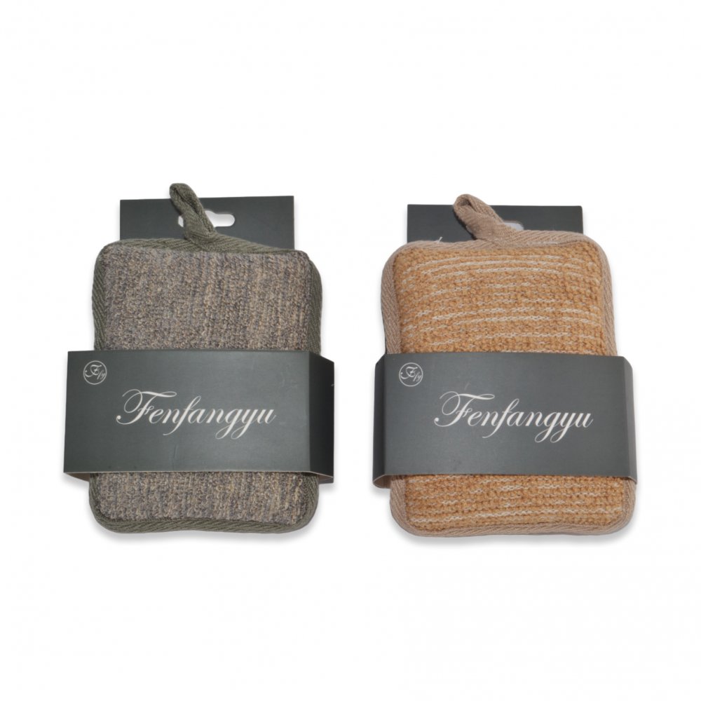 ESPONJA EXFOLIANTE RECTANGULAR COLORES SURTIDOS BEIGE/GRIS 10X12CM
