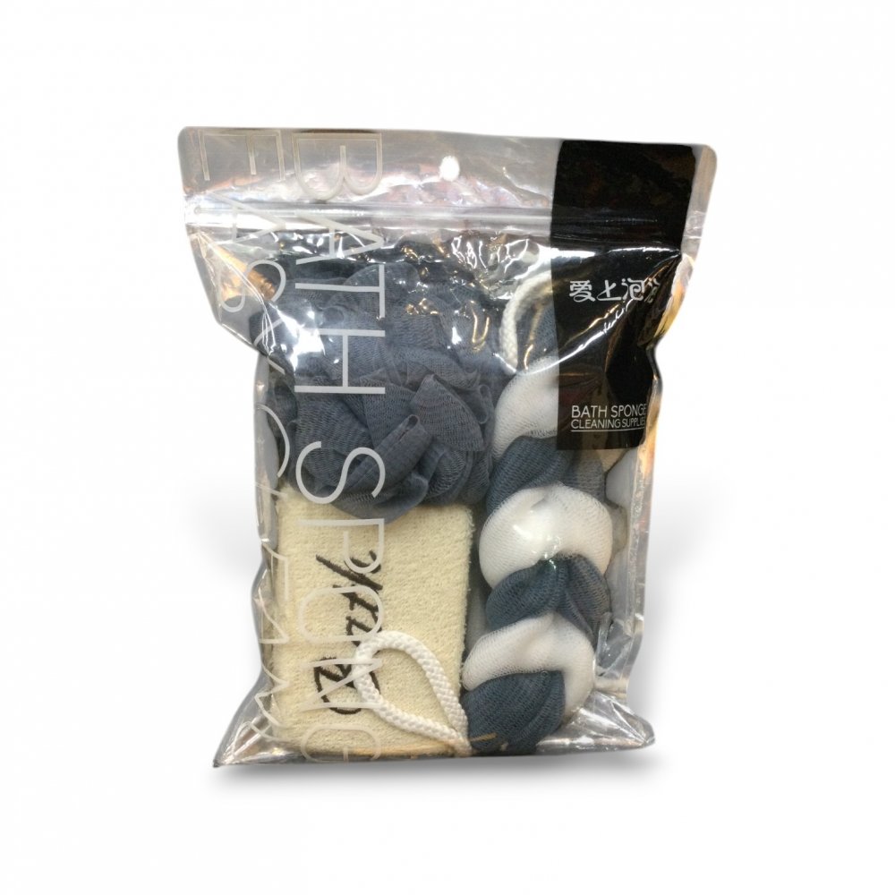 Bolsa Con Esponja Trenzada, Esponja Exfoliante Bath Y Esponja Bellota
