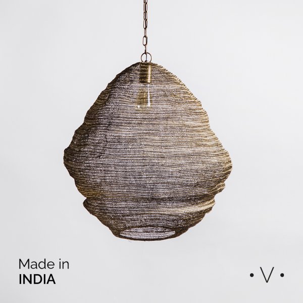 LAMPARA COLGANTE MADHUR BRASS ANTIQUE 58 X 60 CM VASSA HOME