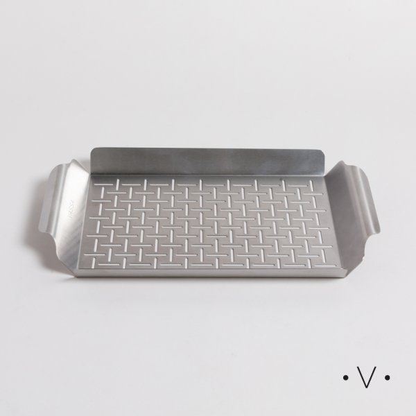 Bandeja Para Parrilla De Acero Inoxidable  Rectangular 39X23 Cm  Vassa Home