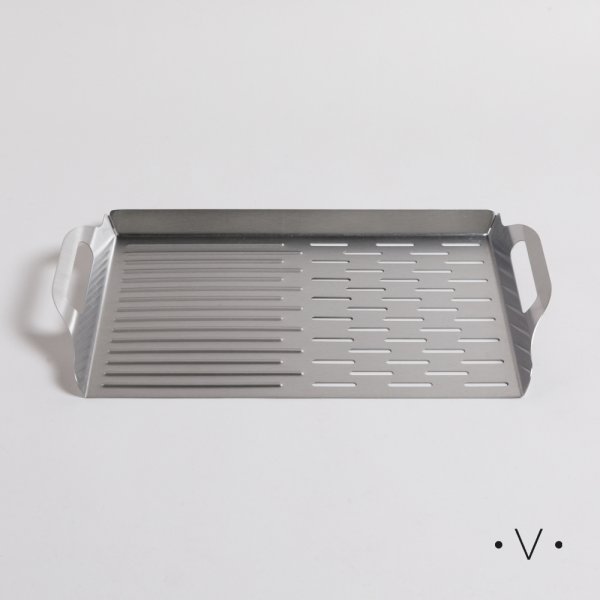 Bandeja Para Parrilla De Acero Inoxidable  Rectangular 40X25 Cm Vassa Home