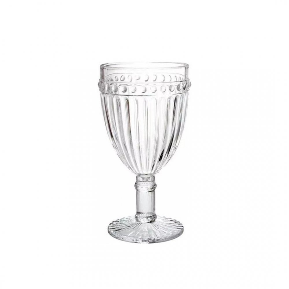 SET X6 COPAS DE VINO RAYADO CON PUNTOS 240ML 8,2X15CM TRANSPARENTE VIDRIO