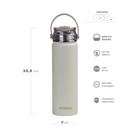 BOTELLA DEPORTIVA AKWA ACERO INOX 650 CC CENIZA WATERDOG