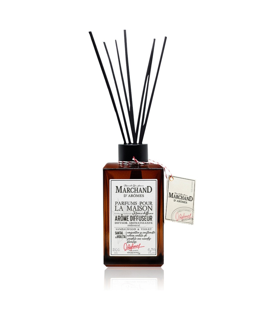 DIFUSOR AMBIENTAL DE 200 ML MARCHAND D AROMES SANTAL Y VIOLETA