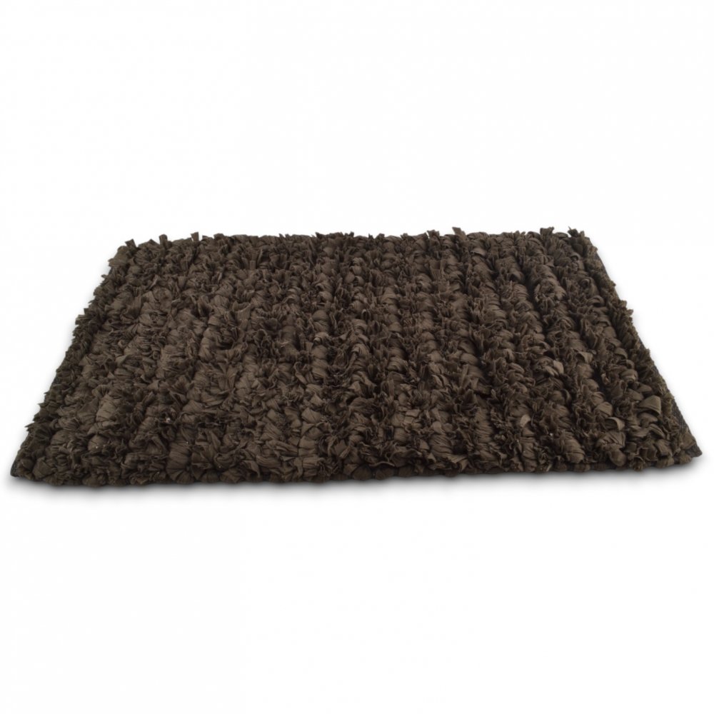 Alfombra 50 X 80 Cm Gris Con Nudos Y Volados