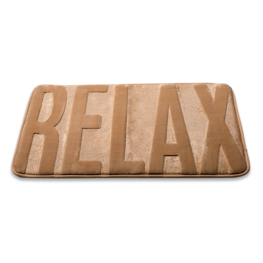 Alfombra De Baño Microfibra 43 X 61 Cm Relax Beige.