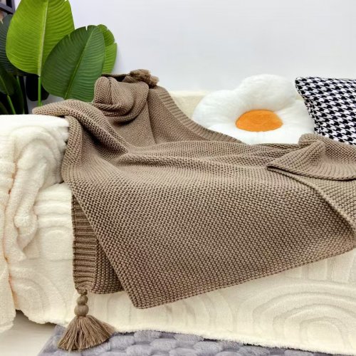 MANTA 120 X 180 CM TRAMA TEJIDO BEIGE