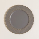 Plato De Sitio Grey & Gold Flores 33 Cm