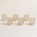 SET X 6 VASOS BAJOS ROMB CHAMPAGNE 200 ML
