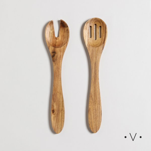 SET DE CUBIERTOS PARA ENSALADA DE MADERA DE ACACIA VASSA HOME