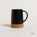 Mug Net Black Base De Corcho 310 Ml Vassa Home
