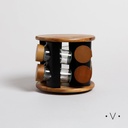 ESPECIERO REDONDO GIRATORIO X8 FRASCOS 16X18 CM VASSA HOME