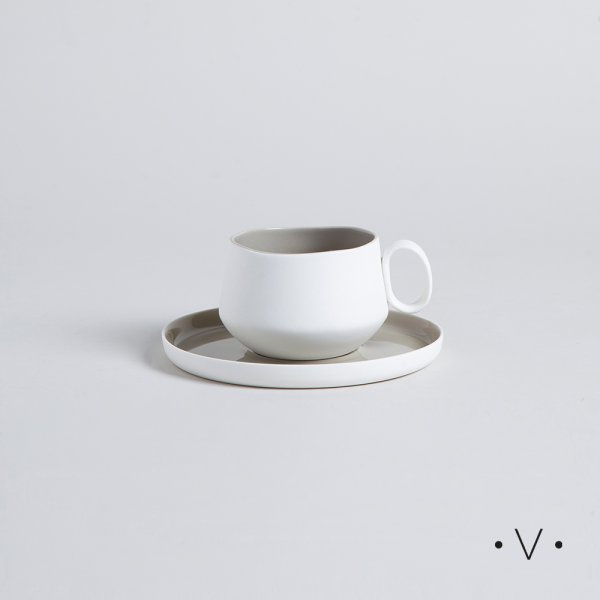 [4113889] Taza Y Plato Ravello 200 Ml Vassa Home