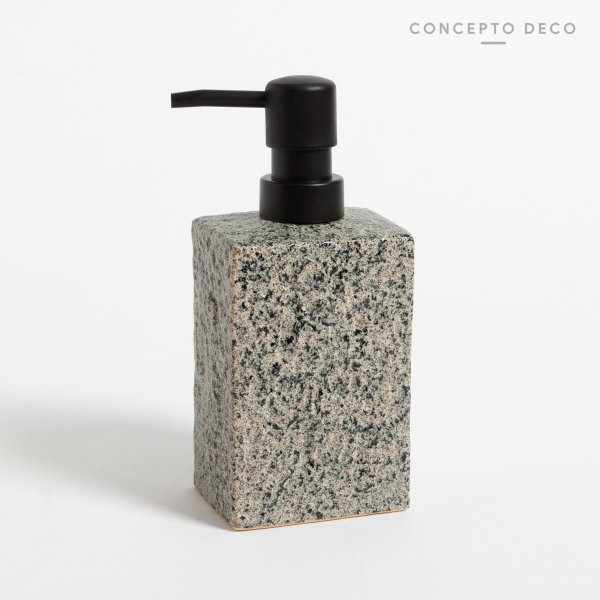Dispenser Granito Cuadrado Gris 18Cm