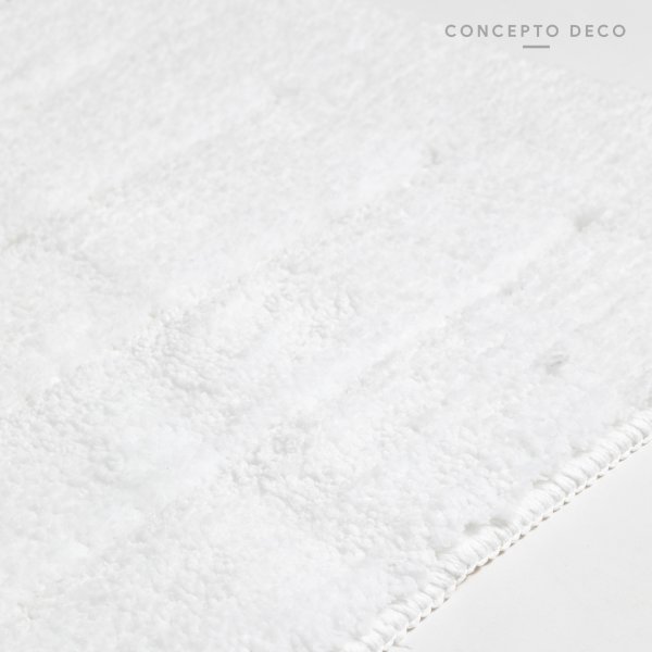 [1650238] Alfombra Microfibra Rayas Blanca 40X60Cm