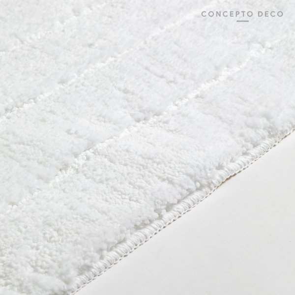 [1650235] Alfombra Microfibra Rayas Blanca 50X80Cm