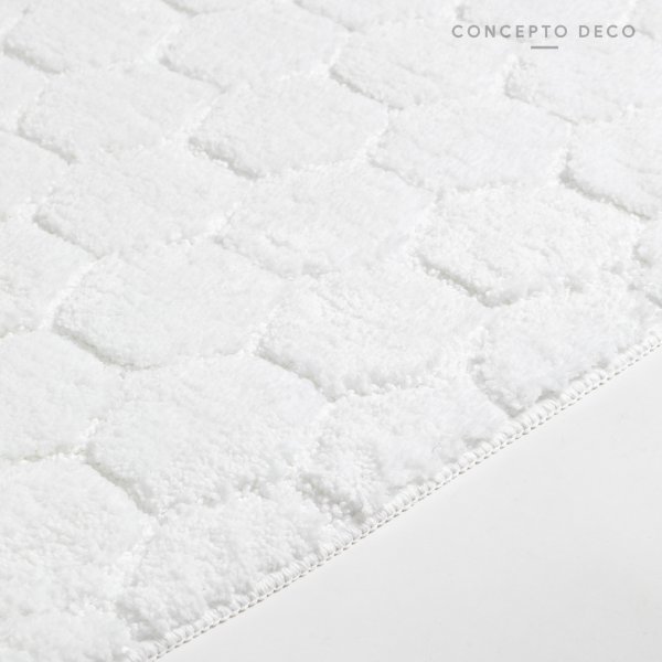 Alfombra Microfibra Octágono Blanca 50X80Cm