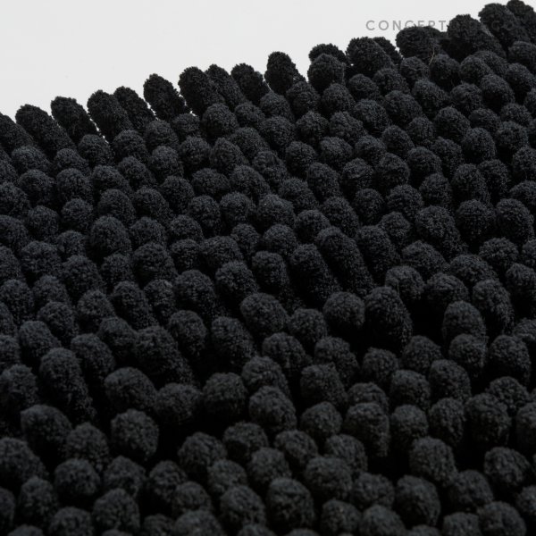 Alfombra Shaggy Rectn Negra 50X80Cm