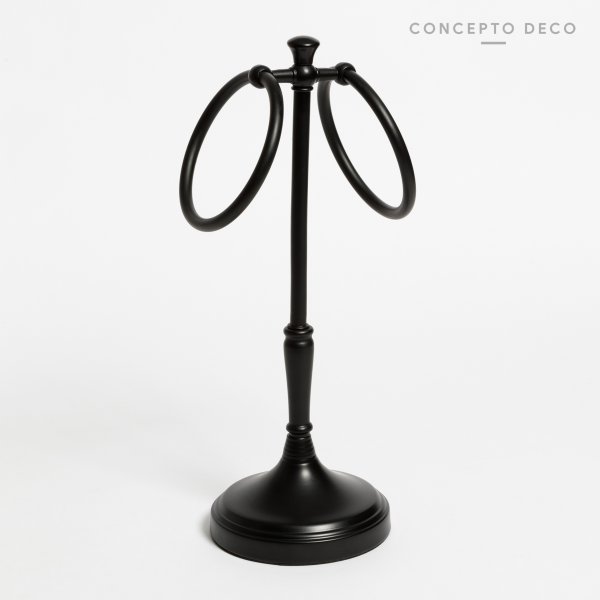 TOALLERO AROS NEGRO MATE 36CM