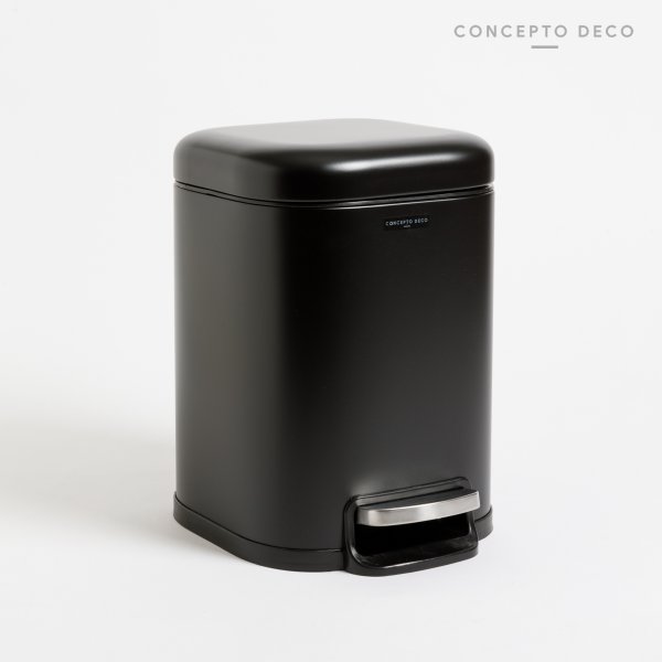 [1650289] Tacho Acero Cierre Soft Cuadrado Negro Mate 6Lts