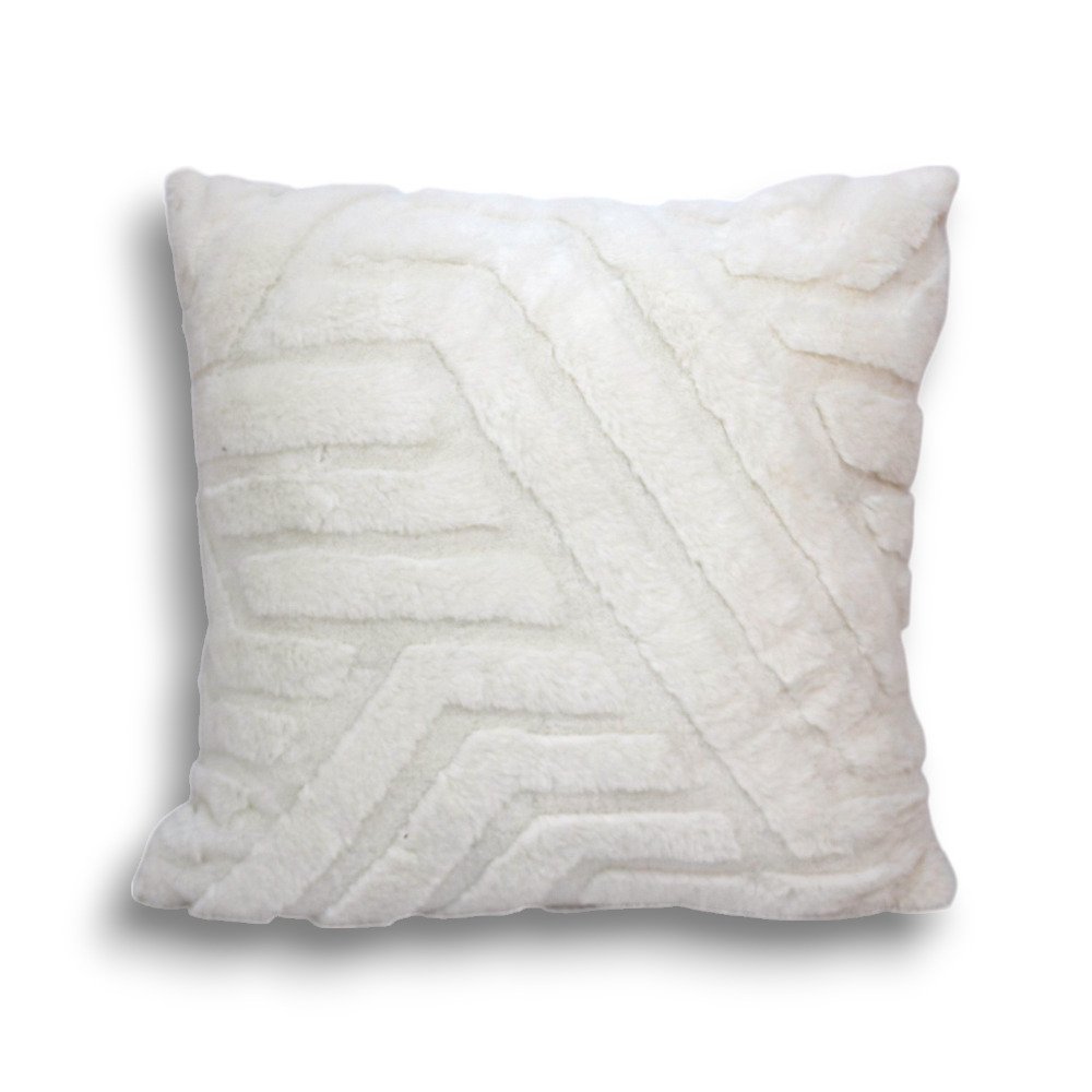 [380237] Funda De Almohadón 40 X 40 Cm Trama Bloques Blanco