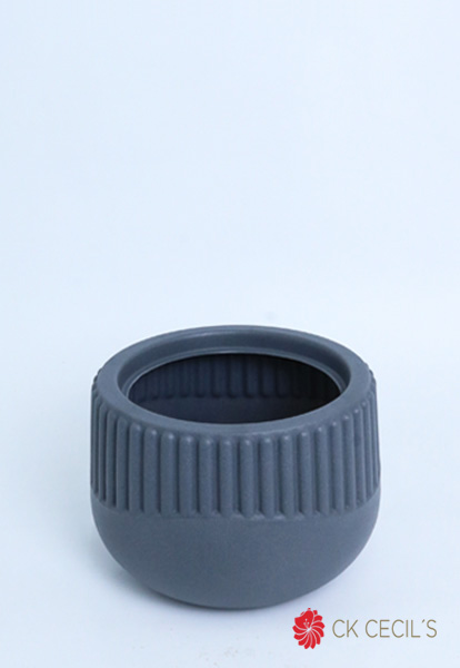 [4130428] Maceta Rotomoldeada Uv  Ceta Lisboa 27 X 20 Cm. Gris Plomo