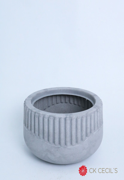 MACETA ROTOMOLDEADA UV  LISBOA 27 X 20 CM. CARRARA GRIS