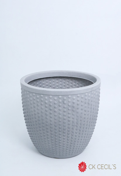 [4130444] Maceta Rotomoldeada Uv  Perla 38 X 35 Cm Carrara -Gris