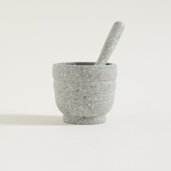 [4113965] Mortero De Plastico Gris Granite 10X9Cm