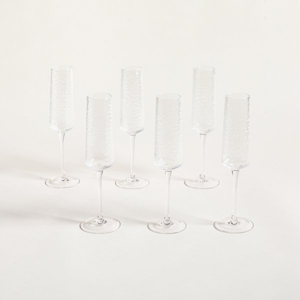 [4113992] Set X 6 Copas De Champagne Martillé 300 Ml