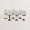 Set X 6 Copas Facetadas Grey 520 Ml