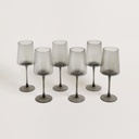 Set X 6 Copas Facetadas Grey 430 Ml