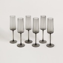 SET X 6 COPAS DE CHAMPAGNE FACETADAS GREY 250 ML