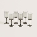 SET X 6 COPAS LISAS GREY 420 ML