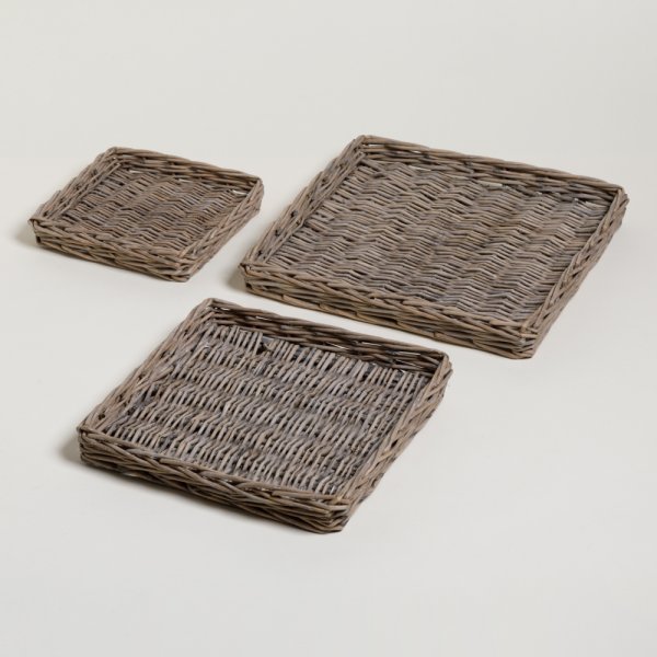 Set X 3 Bandejas Cuadradas Salix 20 / 26 / 32 Cm