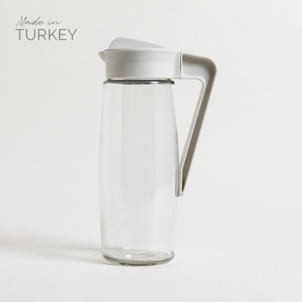 JARRA DE VIDRIO CLASSIC TAPA BEIGE 1600 ML