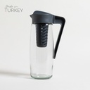 JARRA DE VIDRIO CON INFUSOR TAPA GRIS 1600 ML